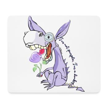 Ich bin nicht lila, ich bin ein Esel - Mousepad (Querformat) - Weiß - Vorne