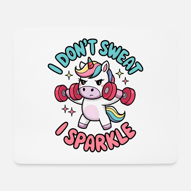 Ich schwitze nicht, ich funkle - Mousepad (Querformat) - Weiß