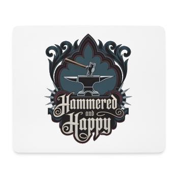 Hammered And Happy - Mouse Pad (horizontal) - white - Front
