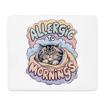 Allergique au matin - Tapis de souris (format paysage) - blanc - Devant