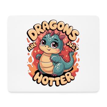Les dragons sont juste plus chauds - Tapis de souris (format paysage) - blanc - Devant