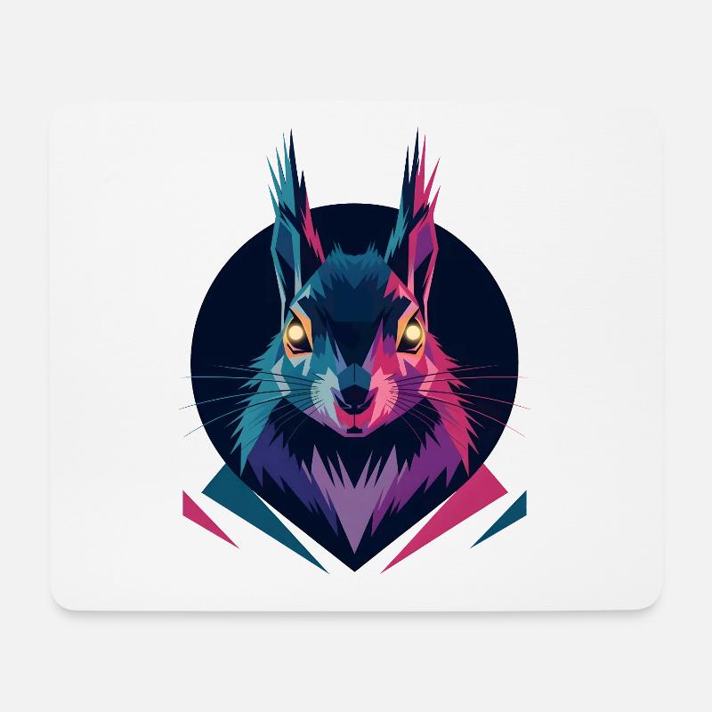 Low-poly Squirrel - Mouse Pad (horizontal) - white