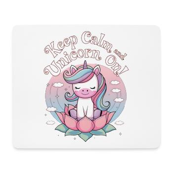 Keep Calm And Unicorn On! - Mouse Pad (horizontal) - white - Front