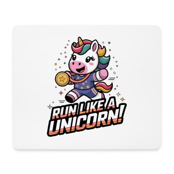 Courez comme une licorne ! - Tapis de souris (format paysage) - blanc - Devant