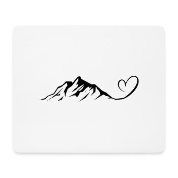 Coeur - Montagne - (13) - Tapis de souris (format paysage) - blanc - Devant