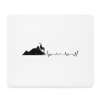 Ziege - Herzschlag - Gebirge - (5) - Mousepad (Querformat) - Weiß - Vorne