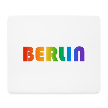 Berliner Regenbogen Text - Mousepad (Querformat) - Weiß - Vorne