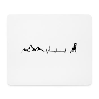 Heartbeat - Chèvre - Montagne - (6) - Tapis de souris (format paysage) - blanc - Devant