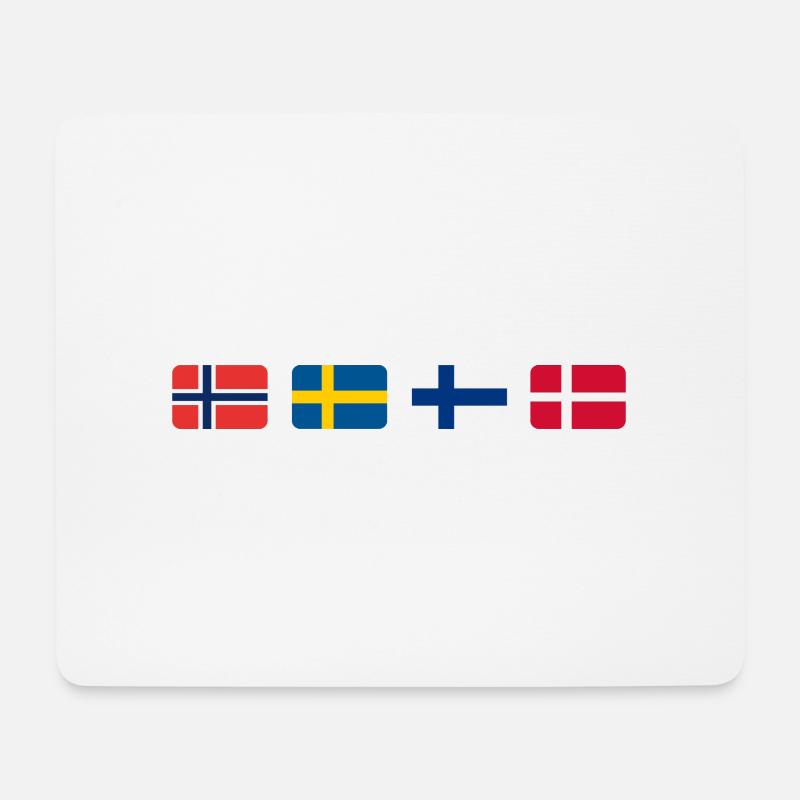 SCANDINAVIAN FLAGS - Mousepad (Querformat) - Weiß