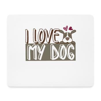 Ich Liebe Hund Hundeliebe - Mousepad (Querformat) - Weiß - Vorne
