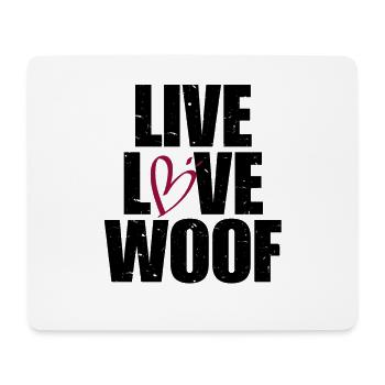 Lebe Liebe Wuff Hund Bellen - Mousepad (Querformat) - Weiß - Vorne