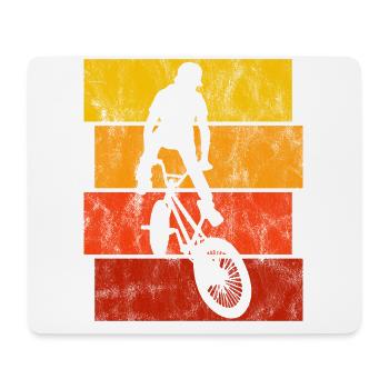 Cadeau rétro de vélo de vélo BMX Vélo Motocross - Tapis de souris (format paysage) - blanc - Devant