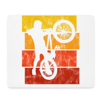 BMX Rad Fahrrad Retro Geschenk Bicycle Motocross - Mousepad (Querformat) - Weiß - Vorne