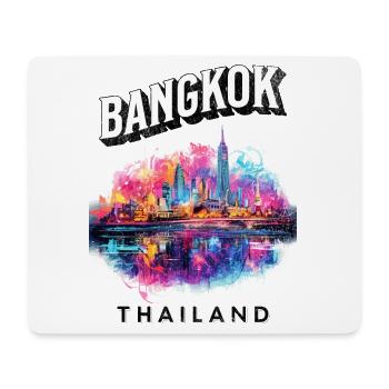 Bangkok Thailand Skyline Stadt Asien Neon Bunt - Mousepad (Querformat) - Weiß - Vorne