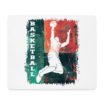 Basket-ball Basket-ball joueur Fan Vintage rétro - Tapis de souris (format paysage) - blanc - Devant