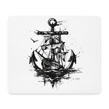 Anker Schiff Segelschiff Kunst Matrose Seemann - Mousepad (Querformat) - Weiß - Vorne