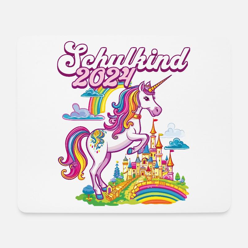 Schulkind 2024 Einhorn Einschulung Schule Schüler - Mousepad (Querformat) - Weiß