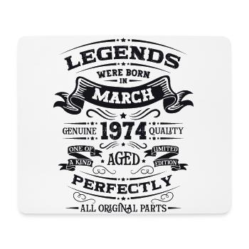 50th Birthday Man Legend March Vintage 1974 - Mouse Pad (horizontal) - white - Front