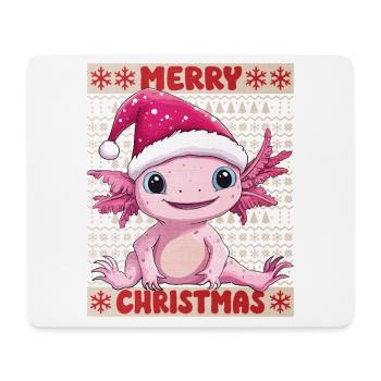 Axolotl Noël laid Noël mignon - Tapis de souris (format paysage) - blanc - Devant