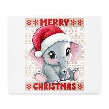 Elephant Ugly Christmas Christmas Xmas Sweet - Mouse Pad (horizontal) - white - Front