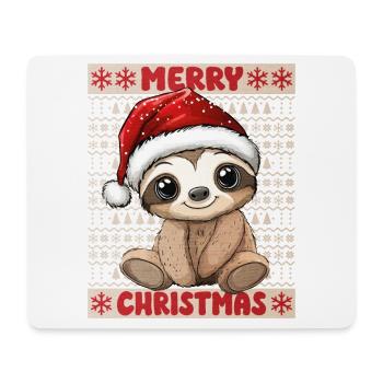 Faultier Ugly Christmas Weihnachten Xmas Süß - Mousepad (Querformat) - Weiß - Vorne