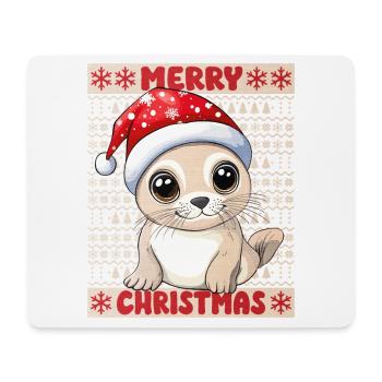 Robbe Seerobbe Ugly Christmas Weihnachten Xmas Süß - Mousepad (Querformat) - Weiß - Vorne