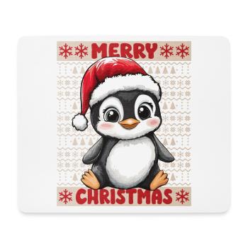Pingouin Noël Mignon Noël mignon Noël - Tapis de souris (format paysage) - blanc - Devant