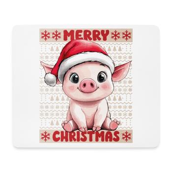Cochon Sow Noël Mignon Noël - Tapis de souris (format paysage) - blanc - Devant