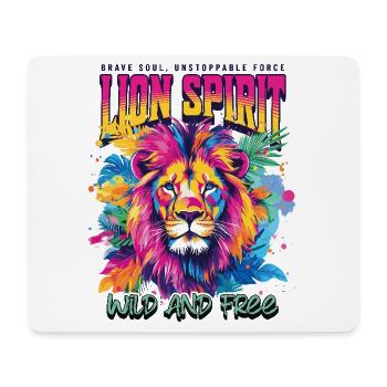 Lion Lion Head Predator Nature Wilderness Colorful Art - Mouse Pad (horizontal) - white - Front