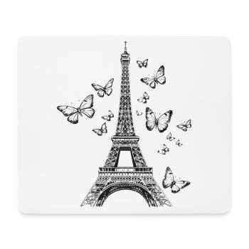 Paris Eiffelturm Frankreich Schmetterlinge Kunst - Mousepad (Querformat) - Weiß - Vorne