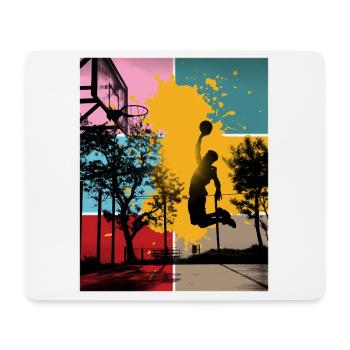 Basketball Basketballer Spieler Fan Vintage Retro - Mousepad (Querformat) - Weiß - Vorne
