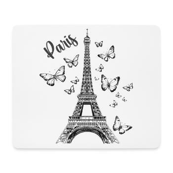 Paris Eiffelturm Frankreich Schmetterlinge Kunst - Mousepad (Querformat) - Weiß - Vorne