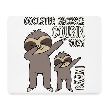 Dabbing Faultier Bääm! Coolster Großer Cousin 2026 - Mousepad (Querformat) - Weiß - Vorne