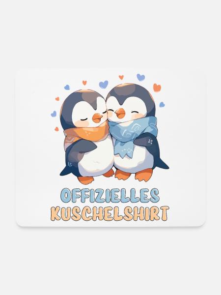Offizielles Kuschelshirt Pinguine Liebe Herz Süß - Mousepad (Querformat) - Weiß