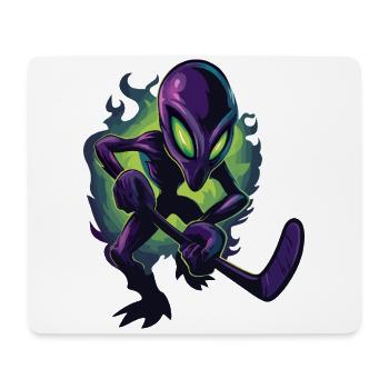 Außerirdischer Hockeyspieler – Sci-Fi-Sport-Crossover-Kunst - Mousepad (Querformat) - Weiß - Vorne