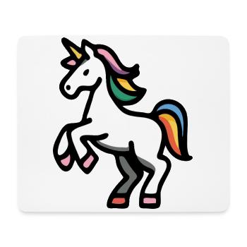 Minimal Rainbow Unicorn – Simple Fantasy Horse Art - Mouse Pad (horizontal) - white - Front
