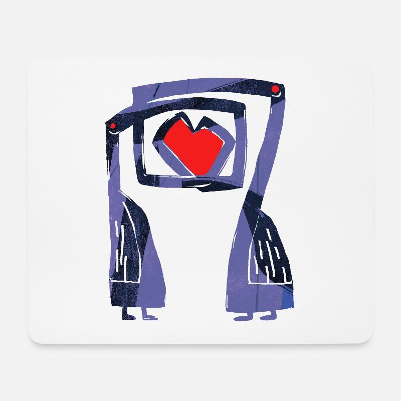 Turteltauben - Mousepad (Querformat) - Weiß
