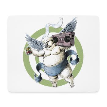 Bad-Beerdrinking-Angel - Mousepad (Querformat) - Weiß - Vorne