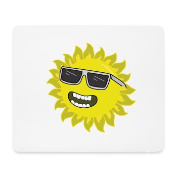 Soleil avec des lunettes de soleil - Tapis de souris (format paysage) - blanc - Devant