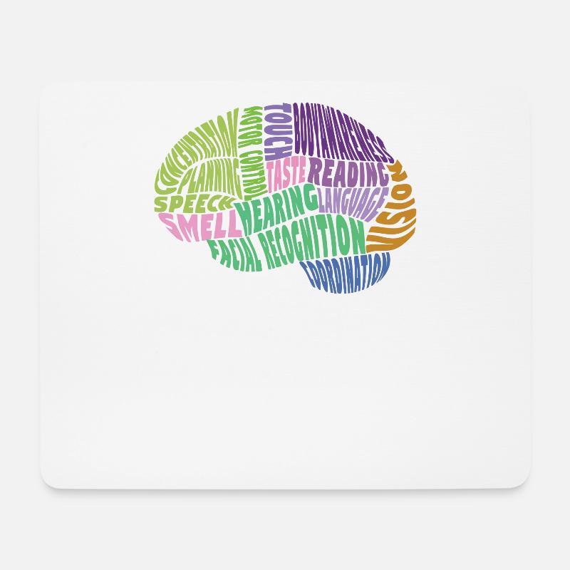 Bereiche im Gehirn, bunt - Mousepad (Querformat) - Weiß