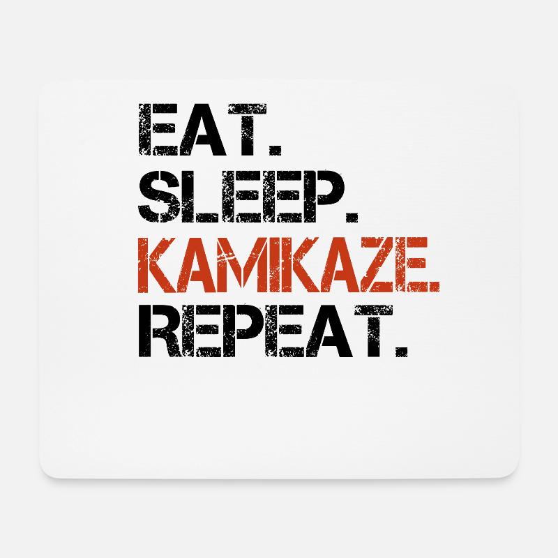 eat sleep kamikaze repeat - Mousepad (Querformat) - Weiß