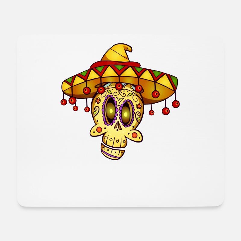 Tag der Toten Mexico Schädel La Catrina Geschenk - Mousepad (Querformat) - Weiß