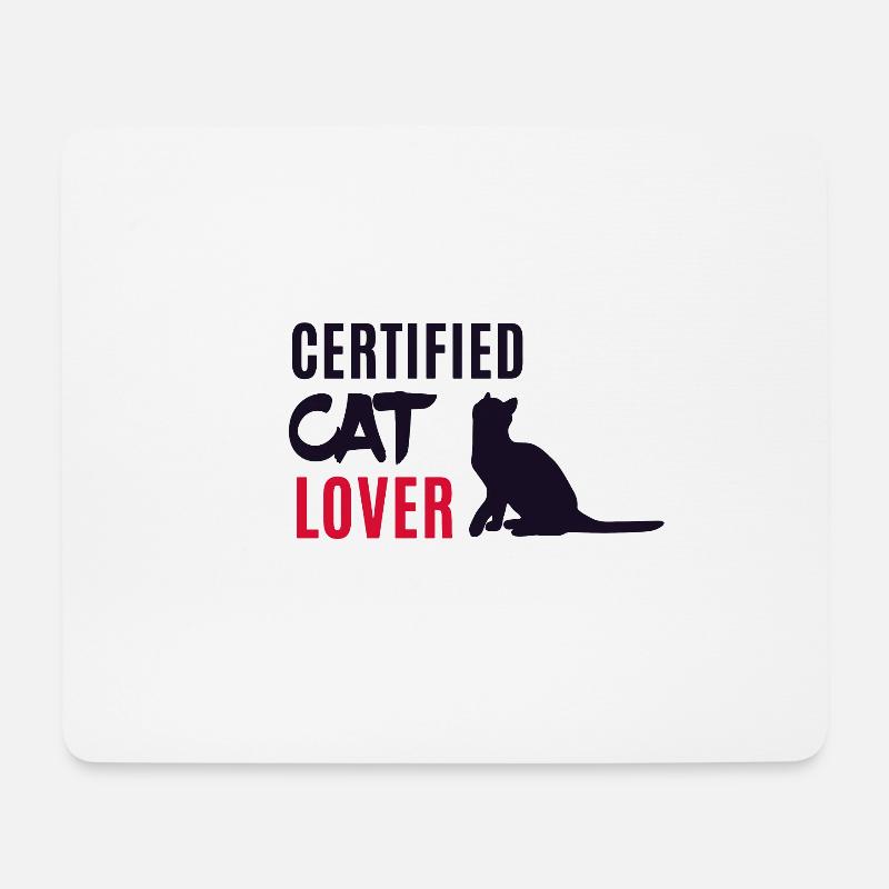 Certified cat lover - Mousepad (Querformat) - Weiß