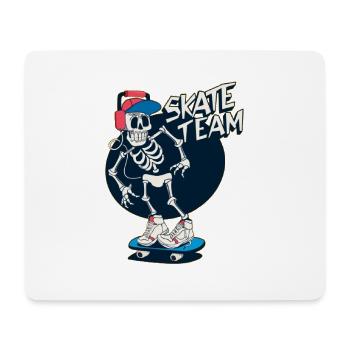 Skate Team à bord comme un squelette et avec de la musique - Tapis de souris (format paysage) - blanc - Devant