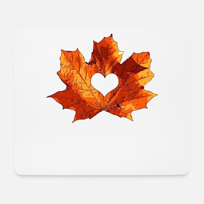 Ahorn Ahornblatt Herz - Mousepad (Querformat) - Weiß