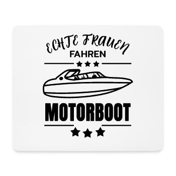Echte Frauen fahren Motorboot - Mousepad (Querformat) - Weiß - Vorne
