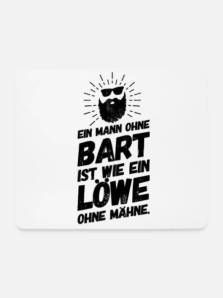 Bart bärtig Vollbart Lustige Sprüche Löwe - Mousepad (Querformat) - Weiß