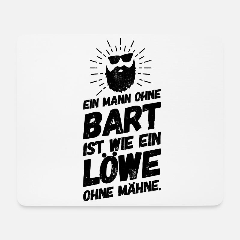 Bart bärtig Vollbart Lustige Sprüche Löwe - Mousepad (Querformat) - Weiß