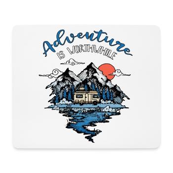 Abenteuer Wohnmobil Camping Reise Van Camper - Mousepad (Querformat) - Weiß - Vorne