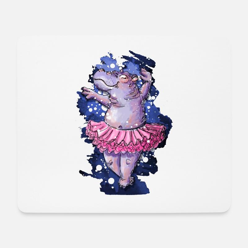 Nilpferd Ballett Flusspferd Ballerina Hippo Fan - Mousepad (Querformat) - Weiß